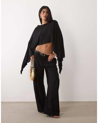 ASOS - Longline Flare Sleeve Cape Top - Lyst