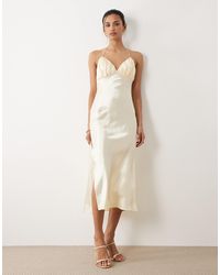 Mango - – midi-trägerkleid aus satin - Lyst