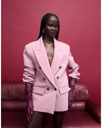 ASOS - Power Shoulder Double-breasted Blazer - Lyst
