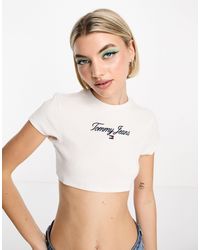 Tommy Hilfiger - Essentials - Ultra Cropped Top Met Borduursel - Lyst