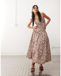 Amy Lynn - Alexa Puffball Printed Midi Dress - Lyst