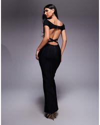 Kaiia - Exclusive Premium Sculpting Bandage Bodycon Bardot Maxi Dress - Lyst