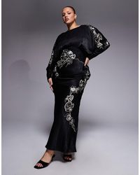 chinese dress ladies Pinkblush Ivory Floral Embroidered Maternity Midi Dress Small