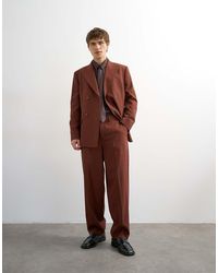 TOPMAN - Relaxed Fit Wool Touch Suit Trousers - Lyst