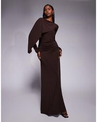 DASKA - Slinky One Cape Detail Maxi Dress - Lyst