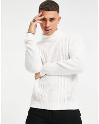Another Influence Mountain Pattern Roll Neck Sweater - Black