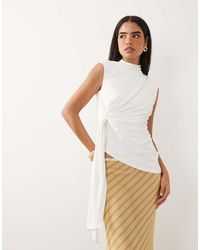ASOS - Grown On Neck Sleeveless Top With Tie Detail - Lyst