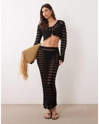 Miss Selfridge - Crochet Maxi Skirt Co-ord - Lyst