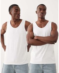 ASOS - Essentials 2 Pack Regular Fit Tanks - Lyst