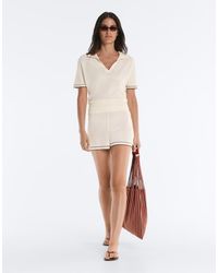 Oysho - Cotton Open Knit Shorts - Lyst