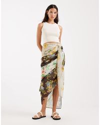 ASOS - Drape Detail Chiffon Co-ord Maxi Skirt - Lyst