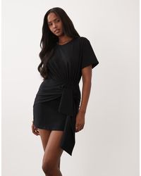 ASOS - Short Sleeve Gathered Mini Dress - Lyst