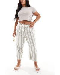 ONLY - Linen Mix Culotte Trousers With Belt - Lyst