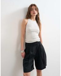 TOPSHOP - Zacht Geribbeld Racerhemdje Van Premium Lyocellmix - Lyst