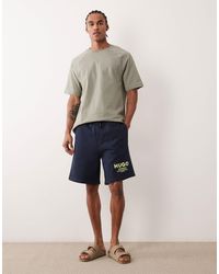 HUGO - Loose Fit Shorts With Logo Print - Lyst