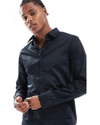 ARMANI EXCHANGE - All Over Logo Text Long Sleeve Shirt - Lyst
