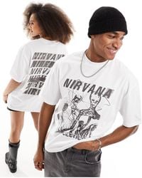 ASOS - T-shirt oversize unisexe avec imprimé groupe nirvana sous licence - Lyst