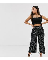 Boohoo Exclusive Culottes In Black Polka Dot