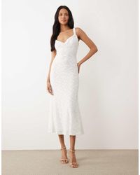 Bardot - Alegra Exclusive Stretch Lace Cami Midi Dress - Lyst