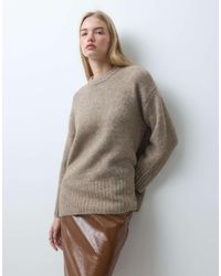 Pieces - Oversized Wool Blend Knitted Jumper - Lyst