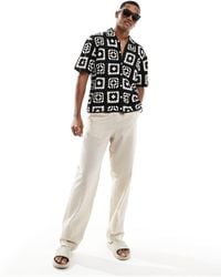 Abercrombie & Fitch - Crochet Squares Short Sleeve Knit Polo Shirt - Lyst