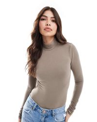 Miss Selfridge - Soft Touch Long Sleeve Funnel Neck Bodysuit - Lyst
