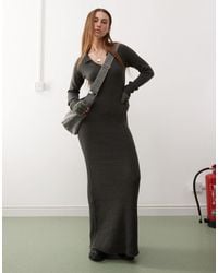 Collusion - Robe à manches longues en maille avec col - Lyst