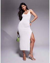 Missy Empire - Missy Empire Knitted Cami Side Slit Open Back Maxi Dress - Lyst