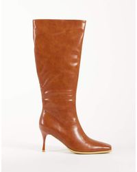 Glamorous - Square Toe Heeled Knee Boots - Lyst