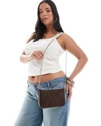 Stradivarius - Studded Detail Faux Suede Cross Body Bag - Lyst