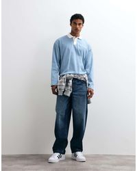 ASOS - Heavyweight Oversized Long Sleeve Polo With Chest Graphic - Lyst