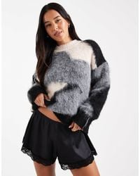 Miss Selfridge - Satin Lace Trim Hot Pant Shorts - Lyst