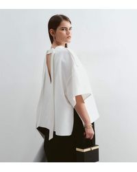 ARRANGE - Curve Boxy Top With Open Back - Lyst