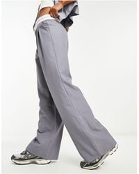 emory park - Pantaloni sartoriali grigi a fondo ampio con dettaglio fascia - Lyst