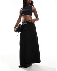 Vero Moda - Split Front Faux Suede Maxi Skirt - Lyst