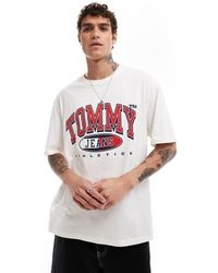 Tommy Hilfiger - T-Shirt Bianca Con Logo Anni '90 - Lyst