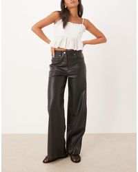 Calvin Klein - Faux Leather Straight Trousers - Lyst