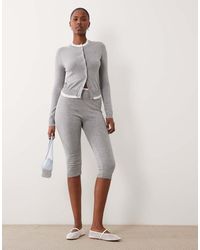The Frolic - Exclusive Cotton Contrast Trim Knitted Capri Pants - Lyst