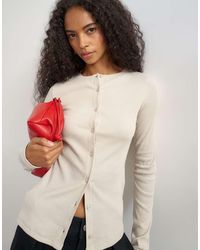 TOPSHOP - Button Through Long Sleeve Top - Lyst