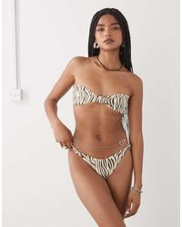 Lioness - Claudia Buckle Detail Bandeau Bikini Top Co-ord - Lyst