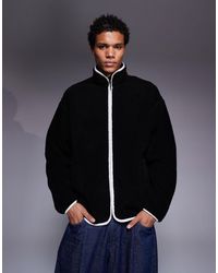 ASOS - Sweat décontracté en polaire avec col cheminée zippé - Lyst