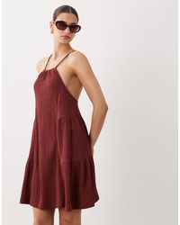 ASOS - Textured Halter Trapeze Mini Dress - Lyst