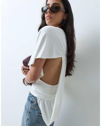 ASOS - One Sleeve Top With Asymmetric Drape Detail - Lyst