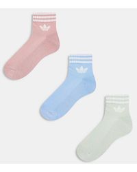 adidas Originals - Adicolor Trefoil 3 Pack Ankle Socks - Lyst