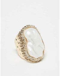 ASOS - Statement Ring Met Parel - Lyst
