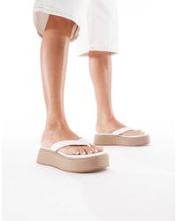 London Rebel - Thong Flatform Espadrille Sandal - Lyst