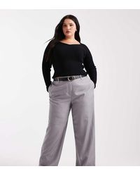 ASOS - Asos Design Curve Knitted Structured V Neck Top - Lyst