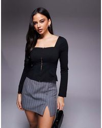 ASOS - Square Neck Long Sleeve Corset Top - Lyst