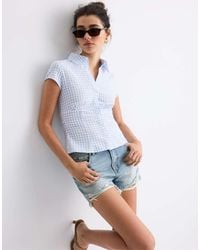 Stradivarius - Short Sleeve Shirt With Underbust Seam - Lyst
