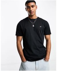 GANT - Camiseta negra con logo - Lyst